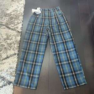 Britney J NWT McGregor Blue Tartan Check Pants. Size Medium